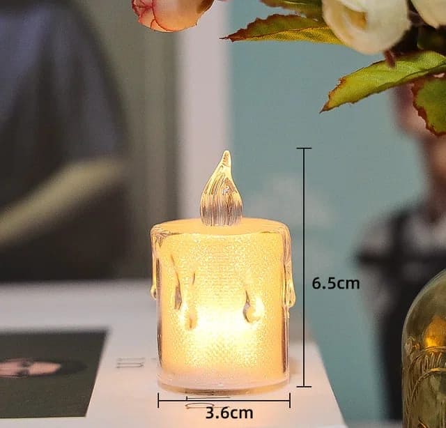 Acrylic Led Candle, Led Flameless Tea Light, Transparent Crystal Pillar Candle, Smokeless Wax Melting Candle, Candle Shape Electronic Lamp, ome Decor Candle Lamp, Simulation Candle Led Small Night Lamp Acrylic Led Candle, Led Flameless Tea Light, Transparent Crystal Pillar Candle, Smokeless Wax Melting Candle, Candle Shape Electronic Lamp, ome Decor Candle Lamp, Simulation Candle Led Small Night Lamp